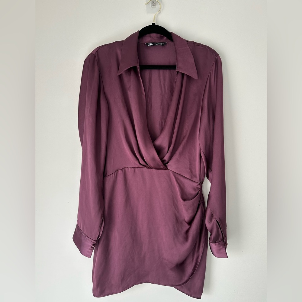 Zara Deep Drape Satin dress